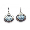 Oval Topaz and Sterling Silver Earrings